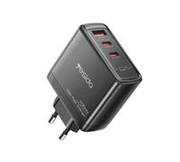Chargeur rapide - GaN 100W, triple port USB-C et USB-A, format compact, prise EU