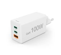 Chargeur rapide, GaN, 2 USB-C, 1 USB-A, mini-chargeur, PD, 100 W, blanc