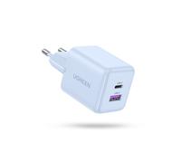 Chargeur Rapide GaN 30W UGREEN 1C1A Bleu, Compatible iPhone 17/16/15, Pixel 9, Galaxy S24/S23, Tab A8/S8, etc.