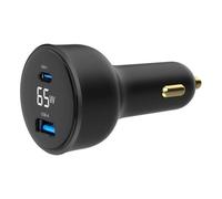 Chargeur Allume Cigare Gembird 1x USB-C + 1x USB-A 65W (Noir)