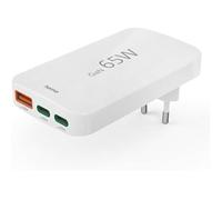 Hama Schnellladegerät, 2x USB-C, 1x USB-A, flaches Mini-Ladegerät, PD, 65 W, WS Chargeur USB 65 W blanc