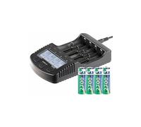 TKA Chargeur rapide haute performance avec écran et 4 accus NiMH type AA