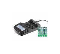 TKA Chargeur rapide haute performance avec écran et 4 accus NiMH type AAA