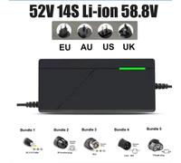 Chargeur rapide intelligent de batterie, 36V, 48V, 52V, 60V, 72V, pipeline 3A 5A 10S 13S 16S 20S Eddie ion 42V 54.6V 58.8V 67.2V 84V pipeline 3A 5A-3A Bundle 1-58.8V 14S charger