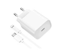 Chargeur Rapide iPhone 14 - 14 PLUS - 14 PRO - 14 PRO MAX - 20W + Câble 1 mètre USB C Lightning -