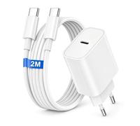 Chargeur Rapide iPhone 15 16 17 avec 20W Chargeur USB C et Cable USB C 2m pour iPhone 17 16 15 Pro Max/Pro/16E/15 Plus,iPad Pro/Air/Mini,Prise Adaptateur Secteur USBC pour Samsung/Google/Xiaomi