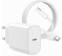 Chargeur Rapide iPhone 17 16 15, 20W Chargeur Apple Type C avec Câble USB C vers USB C 2M for Apple iPhone 17 Pro Max/17 Air/16 Plus/16 Pro Max/16 Pro/15 Pro Max/15 Plus/iPad Type C Adaptateur Secteur