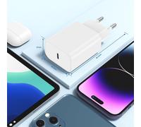 Chargeur Rapide Iphone,20w Usb C Prise Rapide Et 2m Lightning Cable Secteur Mural Type C Alimentation Adaptateur Pour Iphone 14 13 12 11,14 Pro/ 14 Pro Max/Se/X/Xs/Xr,Airpods,Ipad