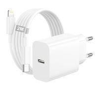 Chargeur Rapide iPhone avec Câble Lightning 2M [Certification MFI] pour Apple iPhone 14 13 12 11 Pro Max/Mini/XS/XR/X/8/iPad, 25W Chargeur USB C Rapide Prise Chargeur iPhone USB C Adaptateur Secteur