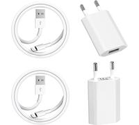 Chargeur Rapide iPhone 【Certifié MFi Apple】 2-Pack Chargeur USB et Câble Lightning de 1 m Adaptateur Secteur USB Universel Mural Chargeur Compatible avec iPhone 13/12/SE/11/X/XS/XR/8/7/7 Plus/6/iPad