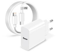 Chargeur Rapide iPhone MFi Certifié, 20W Chargeur USB C Chargeur iPhone Rapide Prise USB C Adaptateur Secteur avec 2M Câble iPhone Charge Rapide pour iPhone 14/14 Plus/14 Pro Max/13/12/11/SE/X/8