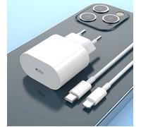 Chargeur Rapide iPhone USB C 20W avec Cable 1M pour iPhone 13-13 Mini-13 Pro-13 Pro Max-12 11, Adaptateur Type C Prise Secteur[1352]