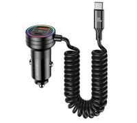 Chargeur rapide multi-appareils polyvalent avec câble spiralé de type C, sa large compatibilité garantit que vos appareils sont toujours chargés.