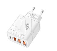 Chargeur rapide mural USB - Adaptateur portable multiconnecteur pour téléphone domestique et voyage 40 W Type C