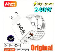Chargeur rapide original Xiaomi 240W Gan USB PD 2 en 1, super charge rapide, prise EU/US pour iPhone 15-17, Samsung, Huawei, Xiaomi