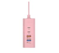 Chargeur Rapide PD À 4 Ports, Prise USB, Multiprise, Station De Charge, Séparateur Téléphone, Électrique Technologie Recharge Rapide Et Sécurisée(Pink)
