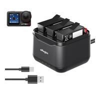 Chargeur Rapide pour DJI Osmo Action 5 Pro - Chargeur de Batterie Portable avec Carte SD Slot et Câble USB-C pour Caméra d'Action