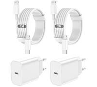 Chargeur Rapide pour iPhone, 2 Pièces USB C Chargeur avec 2M Câble USB C pour iPhone 14/13/12/11/Plus/Pro/Pro Max/SE/X/XS/XR SE/8/7/6Plus, pour iPad-Type C Adaptateur