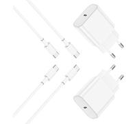 Chargeur Rapide pour iPhone avec câble de Charge 1 m(2 Pack), 20 W, Chargeur USB C avec câble de Charge Rapide, Adaptateur Secteur USB C pour for 16/15series