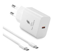 Chargeur rapide pour Samsung Galaxy - 25 W - Câble de charge USB C - Pour Samsung Galaxy S24 S23 S22 S21 S20fe S10 S9 S8 A54 A53 5g A52 A51 A50 A34 A33 A13 - Câble de charge rapide de 2 m - Blanc