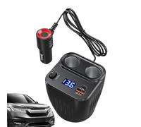 Chargeur rapide pour voiture, câble rétractable de 60 W, anti-glissement et plug-and-play pour charge | Chargeur rapide pour véhicule avec 2 ports, pour utilisation avec téléphones portables, voitures