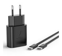 Chargeur Rapide Samsung, pour Samsung Galax S25 S24 S23 S22 S21 S20 Série, A15 A16 A14 A13 A54 A55 A56 A35 A36 A25 A26 5G Chargeur Rapide 25W de Rechange d'origine + 2m Type-C Câble (Noir)