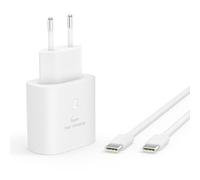 Chargeur Rapide Samsung, pour Samsung Galax S25 S24 S23 S22 S21 S20 Série, A15 A16 A14 A13 A54 A55 A56 A35 A36 A25 A26 5G Chargeur Rapide 25W de Rechange d'origine + 2m Type-C Câble (Blanc)