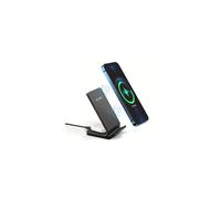 Chargeur rapide sans fil 2 en 1 pour téléphones et écouteurs, compatible avec iPhone, Samsung et Xiaomi.