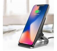 Chargeur Rapide sans Fil Alliage d'aluminium Qi Chargeur Induction pour Samsung Galaxy Note 8 S8 Plus iPhone 8 Plus X