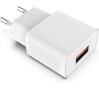 Chargeur Rapide Secteur - Quick Charge 1 Port Usb 18 Watt - Prise Murale Eu Universelle Pour Par Ex. Apple, Samsung, Htc, Lg, Sony - Blanc
