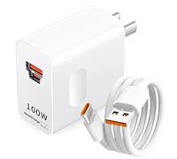 Chargeur rapide Supercharge 100 W, 2 ports, chargeur rapide USB-A Power Delivery avec câble de charge 6 A USB-A vers type C 1 m pour Honor Magic7 Pro 7 Lite 6Lite 6Pro X6b 200 Smart Pad
