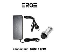 Chargeur universel trottinette électrique batterie 60v, connecteur gx12-3 8mm