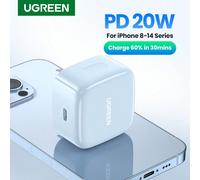Chargeur rapide UGREEN PD 20W compatible avec l'adaptateur secteur USB-C 20W d'Apple, compatible avec les séries 5, 14, 13 Pro Max, iPad Pro, Air 2022, 2023, 2024, charge rapide Prise UKABS