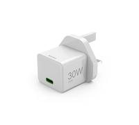 Chargeur Rapide UK USB-C PD/Qualcomm®/GaN Mini Chargeur 30W Blanc