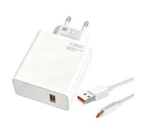 Chargeur Rapide USB C 120W avec Câble 2M | Adaptateur Secteur Affichage Or, Câble Type C 6A Long, compatible avec Xiaomi 15/14/13T Ultra, Redmi Note 14/13 Pro