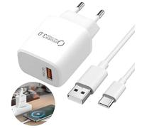 Chargeur Rapide USB C 18W pour Samsung Galaxy A12 A15 A14 4G/5G S8 S10 S9, Quick Charge 3.0 Adaptateur Prise USB Secteur Compatible avec Xiaomi Redmi Huawei