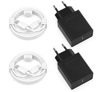 Chargeur Rapide USB C 20W avec Câble 2M, Adaptateur Secteur Mural Type C, Prise Alimentation Compatible avec iPhone 16/16 Pro/16 Pro Max/16 Plus/15, Galaxy S24/S23/A54 Black