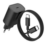 Chargeur Rapide USB-C 25W + Câble USB-C 1M pour Xiaomi Redmi 14C 13C 10C 11A Xiaomi 15 14 13 Ultra 13 Pro 12T Pro - Noir