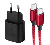 Chargeur Rapide Usb-C 25w + Câble Usb-C Nylon 1m Pour Samsung Galaxy A53 A54 A34 A33 A32 4g/5g A52 4g/5g A52s - E.F.Connection