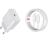 Chargeur Rapide USB C 25W pour iPhone 14 13, Chargeur Mural avec câble de Charge Rapide USB C vers Lightning de 2m, Compatible avec iPhone 14 13 12 11 Plus Pro Max SE XR XS X iPad