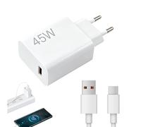 Chargeur Rapide USB-C 45W Compatible Xiaomi Redmi Note 15/14/13/12 et Autres séries, avec Câble 6A 1M, Chargeur Original Haute Vitesse QC3.0 pour Xiaomi, Redmi, POCO et Realme, Sécurité Garantie