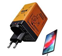 Chargeur rapide USB C | Adaptateur chargeur rapide double port, enroulable pour plusieurs appareils voyage maison auto