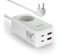 Chargeur Rapide Usb C Et 65W, Gan Iii Tech Avec 1 Prise Secteur + 4 Ports Usb, Type C Avec Câble Convient Pour Téléphones Portables Tablettes Pc, Blanc[Z1696]