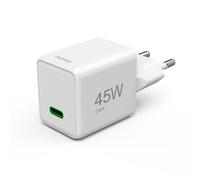 Hama 45W Chargeur USB C Rapide Compatible iPhone, Samsung, MacBook - [Technologie GaN, PD + QC 3.0] [Recharge Optimisée] [1 Port USB C] Blanc