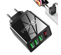 Chargeur rapide USB - Cube à 3 ports avec écran numérique, chargeur mural pour téléphone portable PD 3.0, bloc rapide multiport avec écran LED | Adaptateur pour téléphones portables, Tab