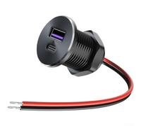 Chargeur rapide USB de voiture 48 W double port adaptateur en alliage d'aluminium pour voitures, camions, bateaux avec charge rapide 18 W et prise en charge de sortie PD 36 W