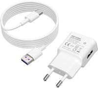 Chargeur Rapide USB for Samsung, pour Samsung Galaxy A05S A04S S20 S20 FE S10 S10+ S9 S8 A15 A14 A13 A12 A22 A23 A33 A34 A51 A52 A53 A54 5G, Chargeur Rapide de Rechange d'origine + 2m Type-C (Blanc)