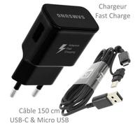 Chargeur Rapide USB Original 2A + Câble Long Universel Pour SAMSUNG Galaxy A80 - A70 - A50 - A20e - A40 - A9 (18) - A8 2018 ... et