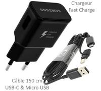 Chargeur Rapide USB Original 2A + Câble Long Universel Pour SAMSUNG Galaxy NOTE 10 - Galaxy NOTE 10 Plus - Galaxy Fold - A80... et +