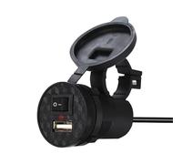 Chargeur rapide USB pour téléphone - Port 12 V - Adaptateur moto - Testeur de courant étanche - Compact - Prise de charge rapide pour GPS, caméra d'action ou appareil mobile